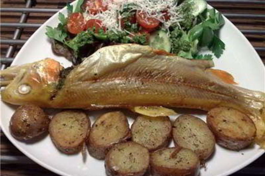 Рецепт рыба, запеченная с песто