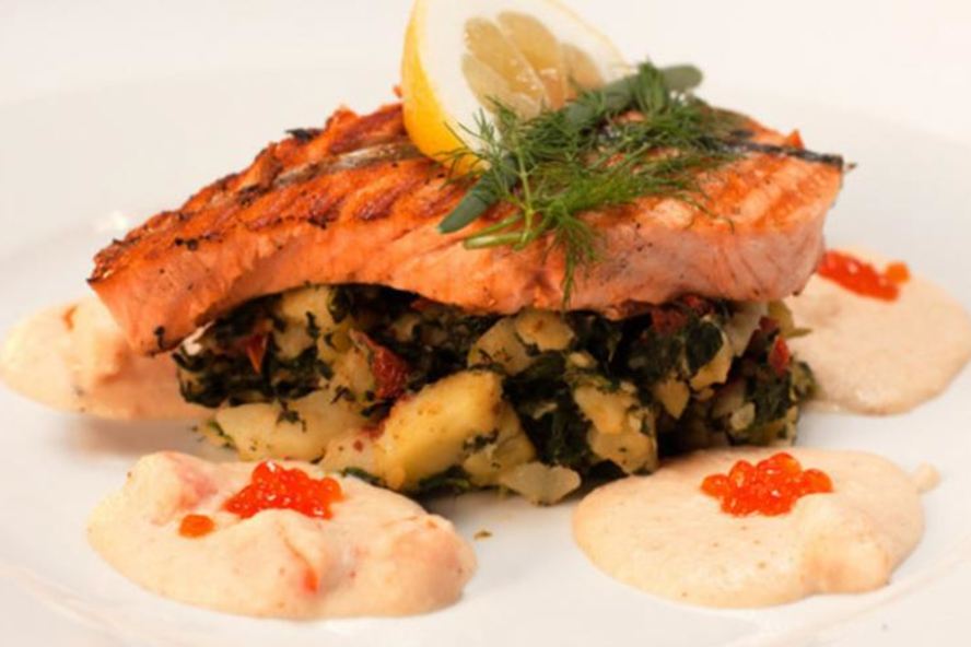 Рецепт семга гриль с креветочным соусом