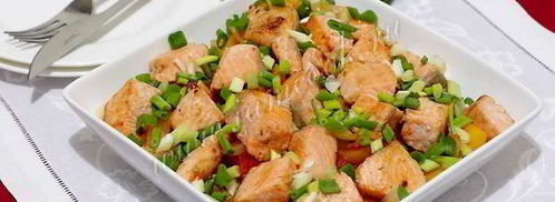 семга со сладким перцем и луком. Шаг 11