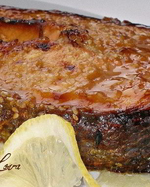 Семга в кунжуте с медом