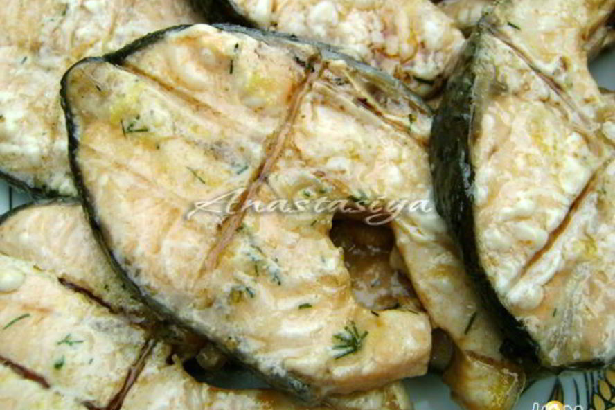 Рецепт семга в оливково-лимонном маринаде на барбекю