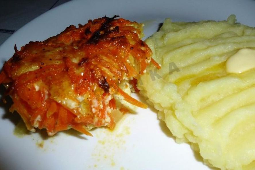 Рецепт треска с морковью и луком в духовке
