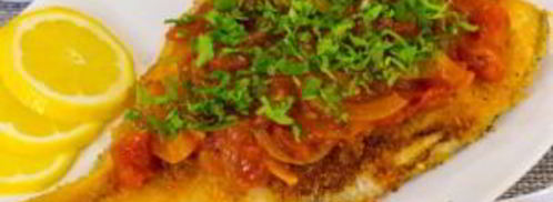 жареная камбала под томатно-луковым соусом. Шаг 9