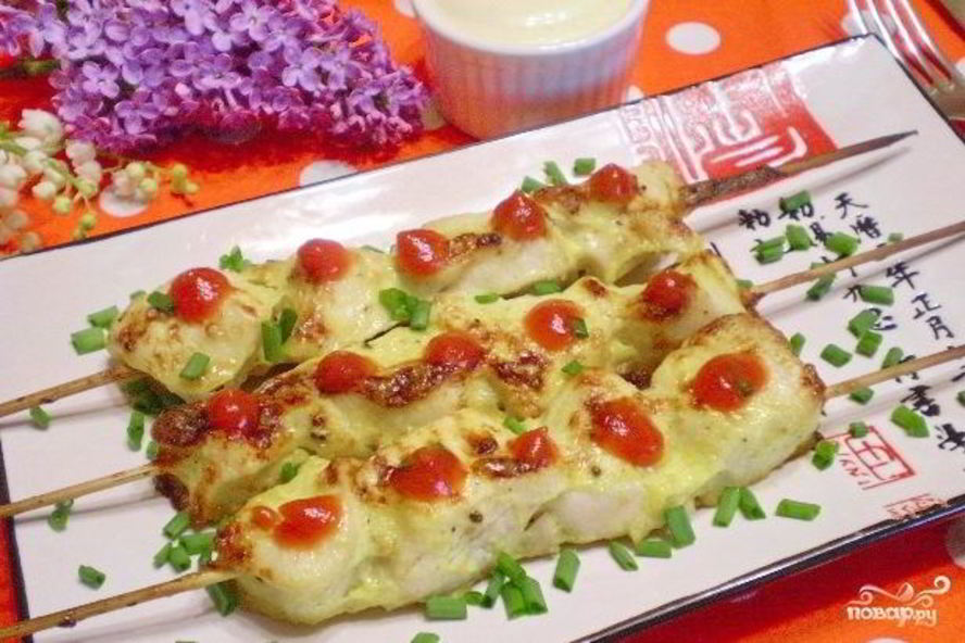Рецепт куриные шашлычки в духовке на шпажках