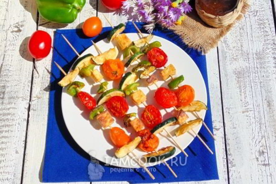 Рецепт овощные мини-шашлычки по-гречески