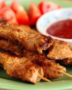 Шашлык из индейки с беконом