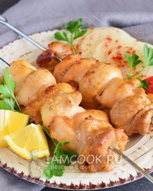 Шашлык из куриного филе в духовке