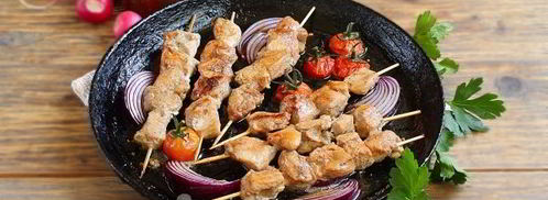 шашлык из курицы на сковороде. Шаг 8