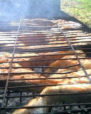 Шашлык из рыбы на костре