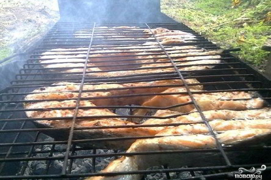 Рецепт шашлык из рыбы на костре