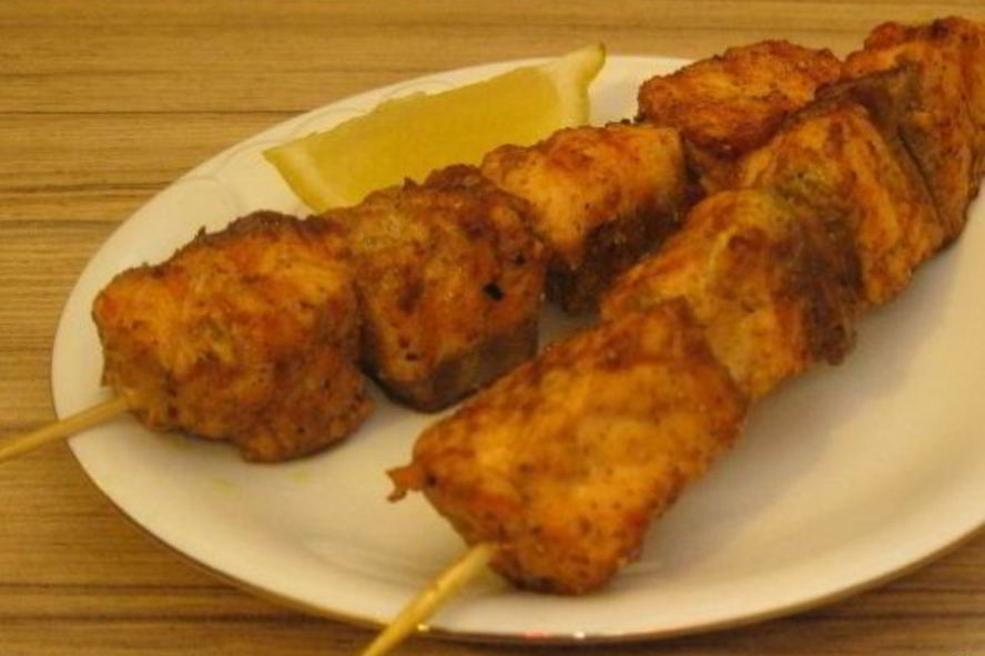 Рецепт шашлык из семги на сковороде