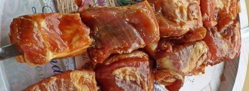 шашлык из свиной грудинки в томатно-соевом маринаде с медом. Шаг 11