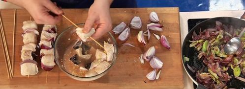 шашлык из зубатки с луковым конфитюром. Шаг 4