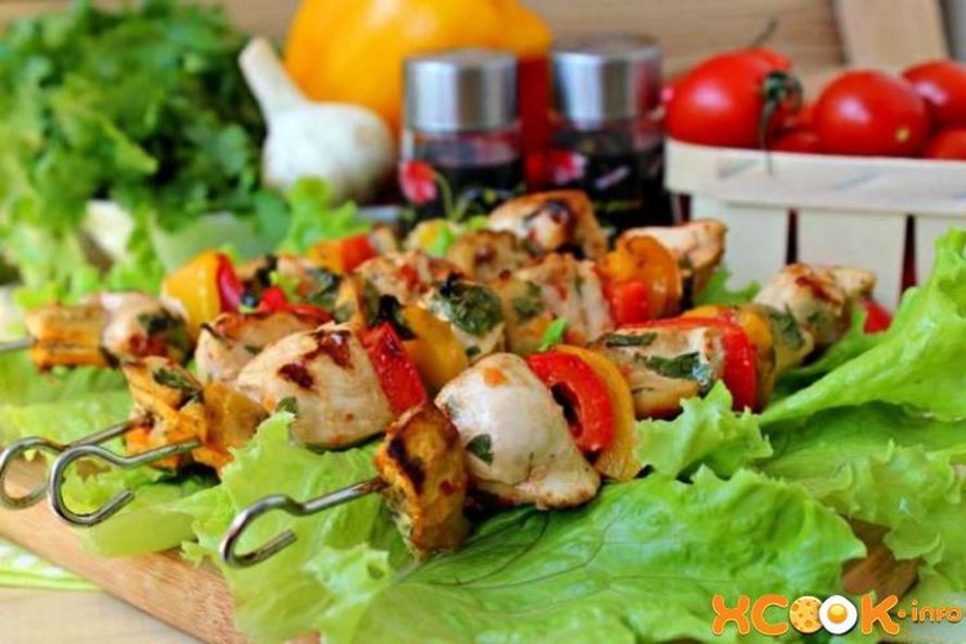 Рецепт шашлык куриный с овощами