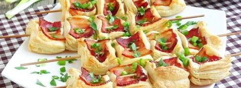 закуска из слоеного теста шашлык. Шаг 12