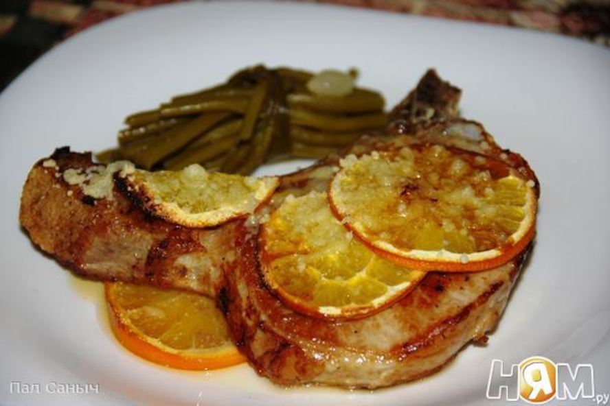 Рецепт апельсиновый стейк на косточке