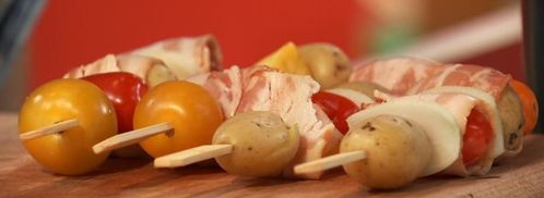 микс-стейк с овощным шашлычком. Шаг 4