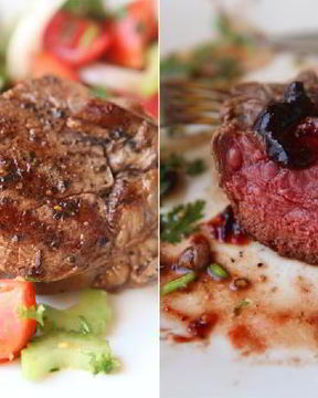 Стейк из говядины с классическим винным соусом