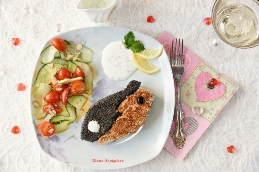 Рецепт стейк из семги инь-янь