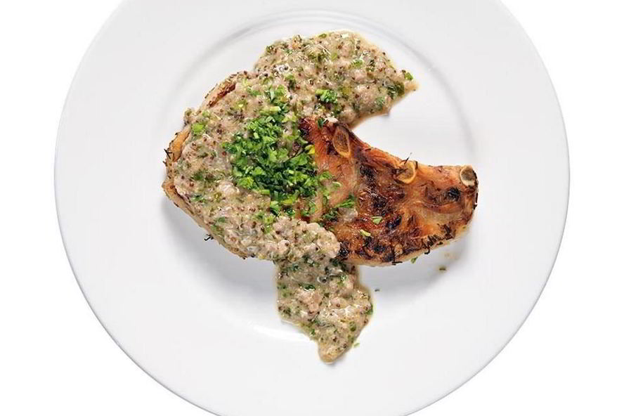 Рецепт стейк из свинины с горчичным соусом