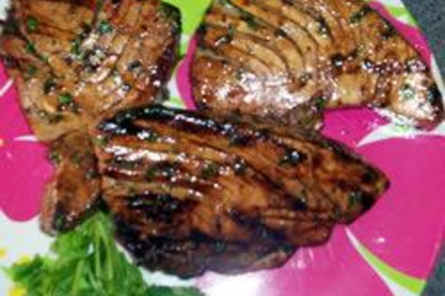 Рецепт стейк из тунца в медовой глазури на гриле