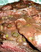 Стейк с чесночно-винным соусом