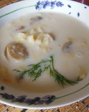 Сырная лапша с шампиньонами