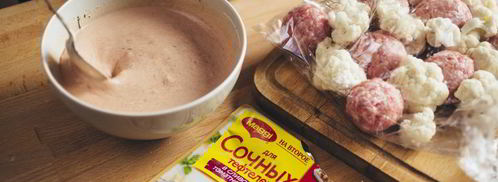 тефтели с цветной капустой в сливочно-томатном соусе. Шаг 5