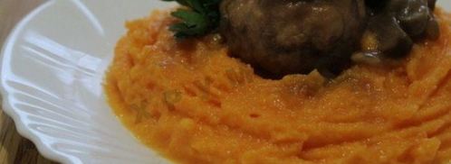 тефтели с тыквенным пюре под грибным соусом. Шаг 8