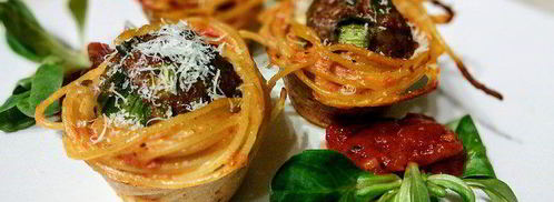 тефтели в гнездах из спагетти. Шаг 9