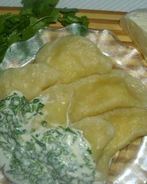 Вареники с брынзой и супер-соус