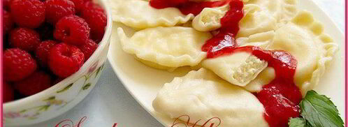 вареники с творогом и мятно-малиновым соусом. Шаг 9