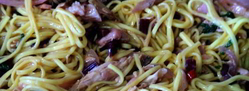 яичная лапша с грудинкой. Шаг 7