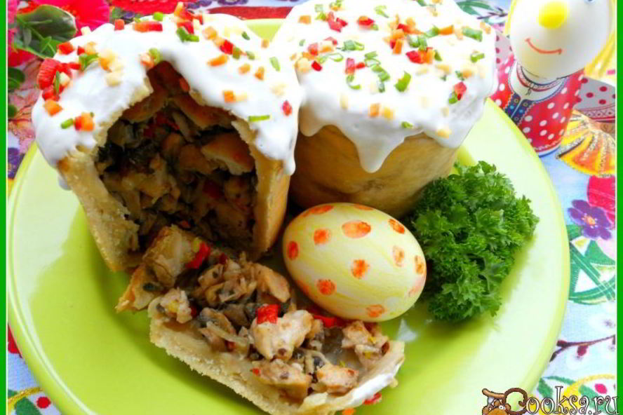 Рецепт жаркое из курицы и грибов праздничный кулич