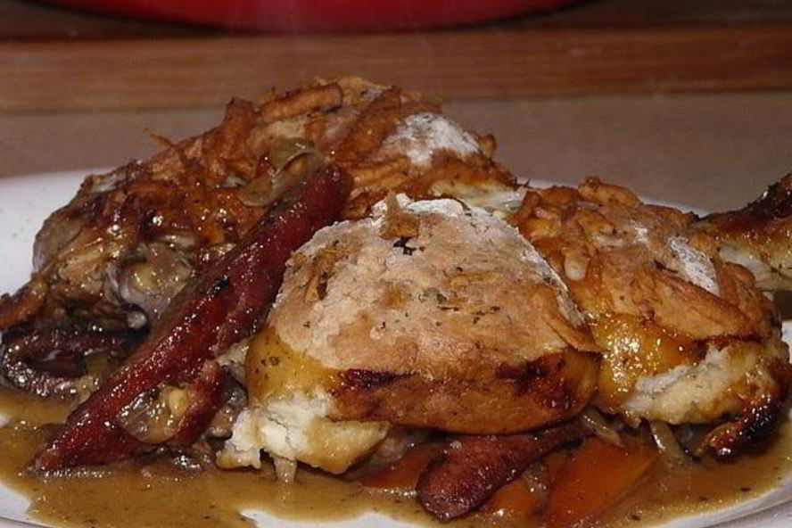 Рецепт жаркое из курицы с булочками с сыром