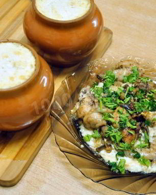 Жаркое из курицы с грибами