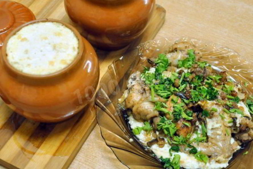 Рецепт жаркое из курицы с грибами