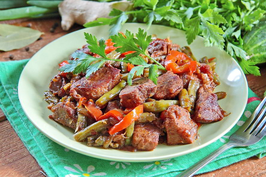 Рецепт жаркое из свинины и зеленой фасоли