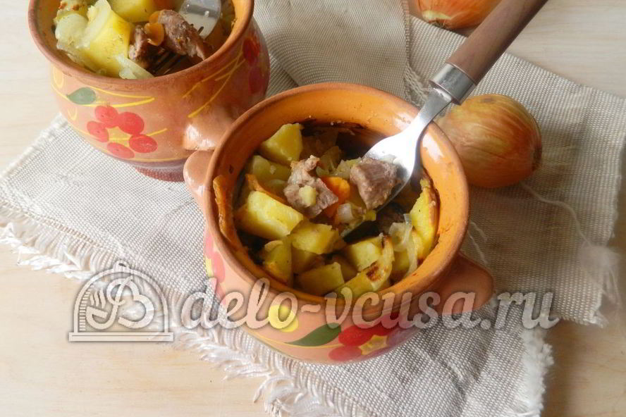 Рецепт жаркое из свинины в горшочках