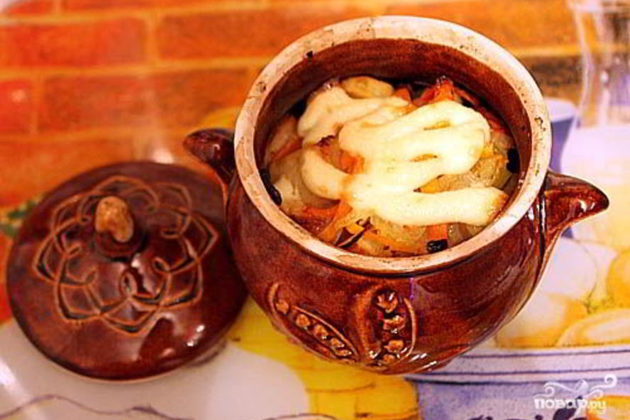 Рецепт жаркое с грибами в горшочках