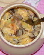 Жаркое с сердечками в сливочном соусе