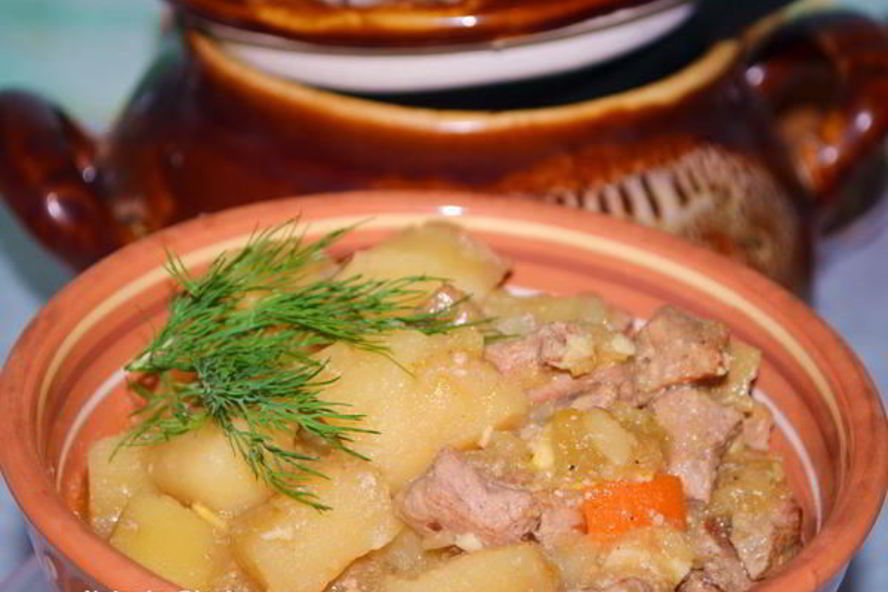 Рецепт жаркое со свининой в горшочке