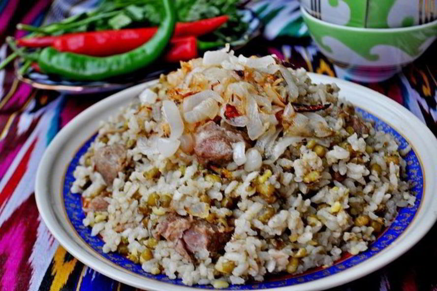 Рецепт ароматная каша с машем, рисом и мясом