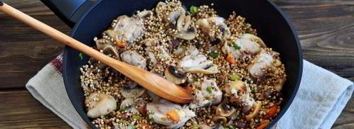 гречка с грибами в горшочке в духовке. Шаг 6