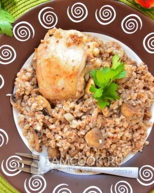 Гречка с курицей и грибами