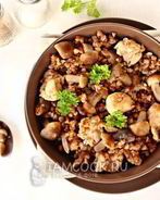 Гречка с мясом и грибами в мультиварке