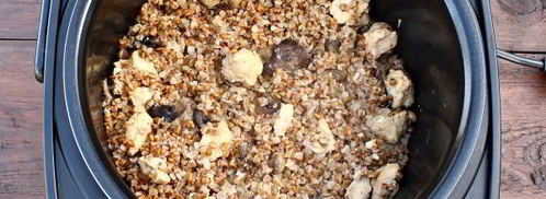 гречка с мясом и грибами в мультиварке. Шаг 12