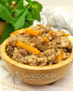 Гречка с мясом в казане