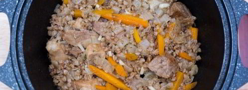 гречка с мясом в казане. Шаг 11