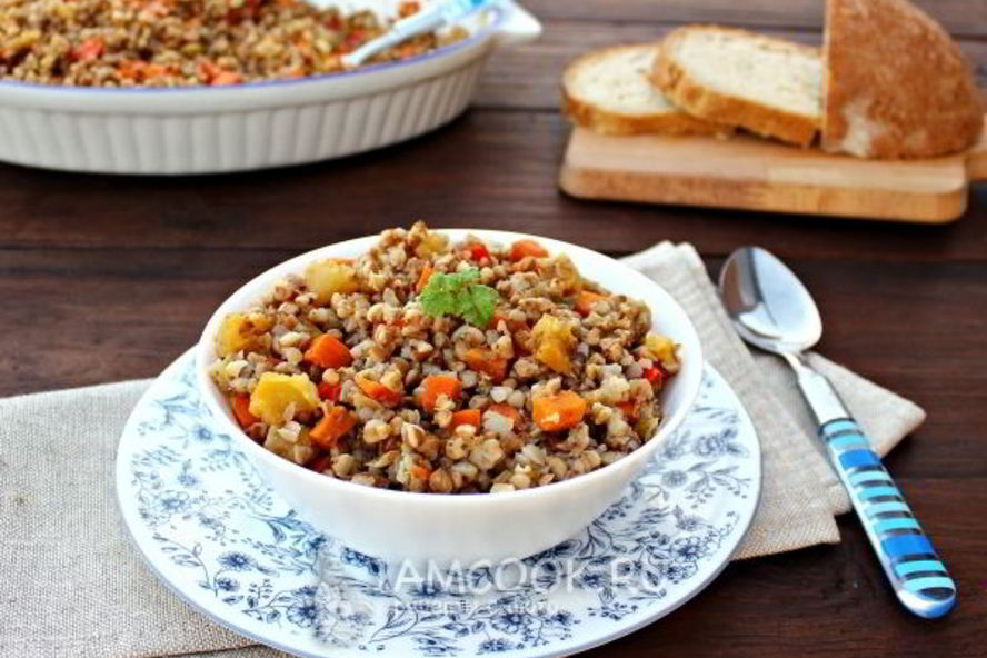 Рецепт гречка с овощами в духовке
